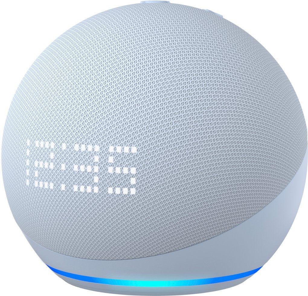 Amazon - Echo Dot with Clock (5th Gen, 2022 Release) Smart Speaker with Alexa - Cloud Blue