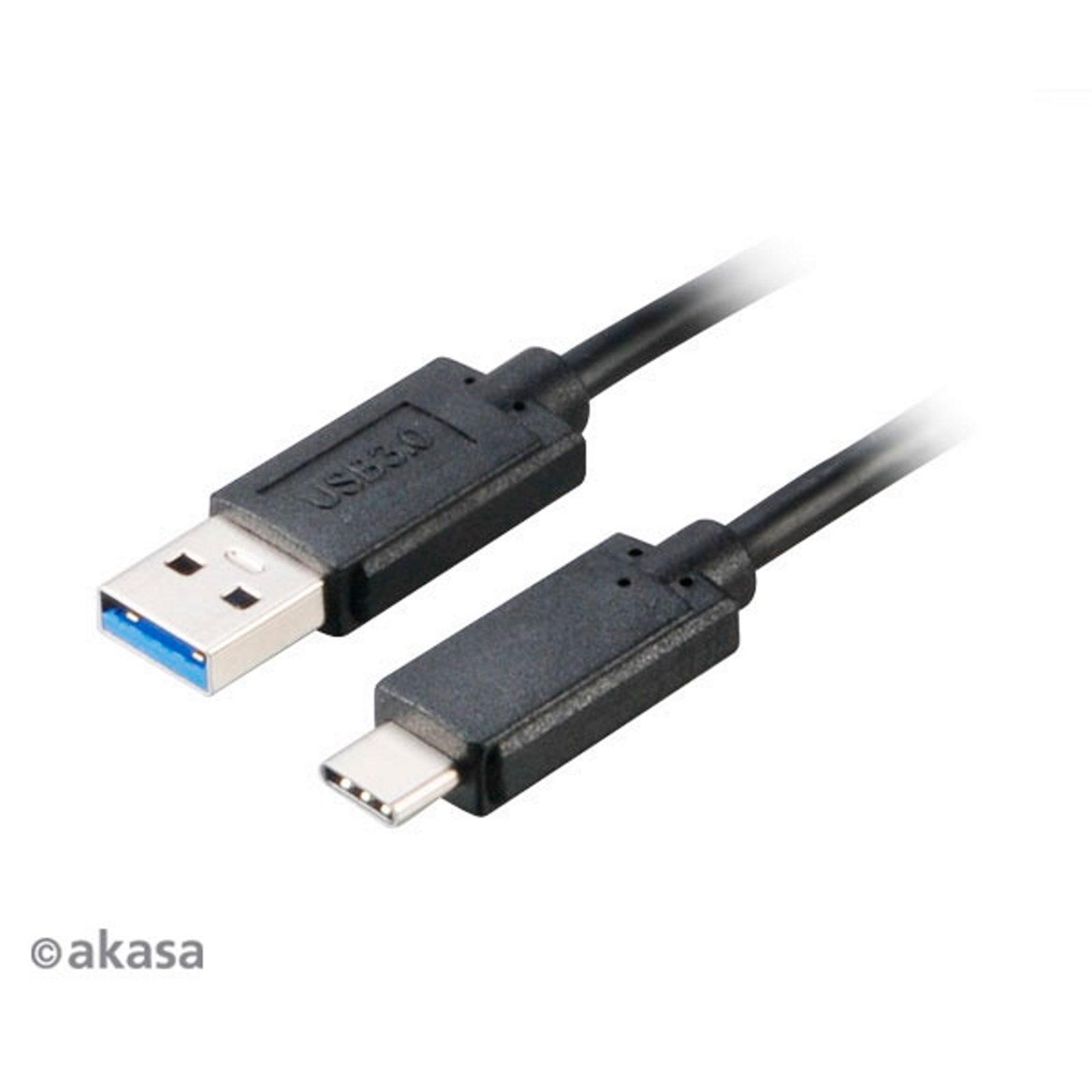 Akasa USB 3.0 A (M) to USB 3.1 C (M) 1m Black Retail Packaged Data Cable for Oculus Quest