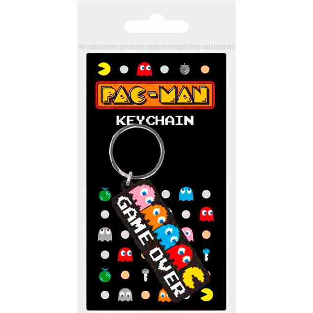 Pac-Man Rubber Keychain Keyring Game Over