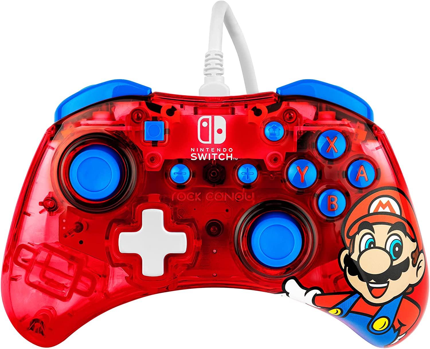 Rock Candy Wired Gaming Switch Pro Controller - Official License Nintendo - OLED / Lite Compatible - Compact, Durable Travel Controller - Mario