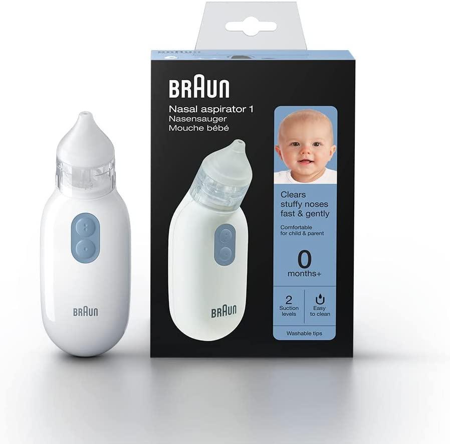 Braun Healthcare Nasal Aspirator 1, BNA100EU. Clear stuffy noses quickly & gently. Electric nasal aspirator for all ages 0+, White