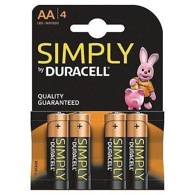 Duracell Simply AA Alkaline Batteries Battery (Pack of 4) - Gadget Station