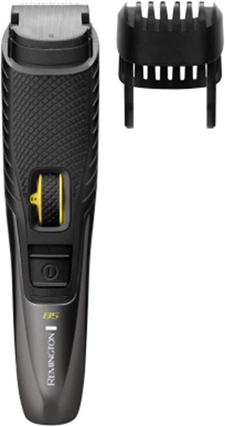 Remington B5 Style Series Cordless Beard and Stubble Trimmer for Men with Adjustable Zoom Wheel and Titanium Coated Blades Black/Dark Chrome