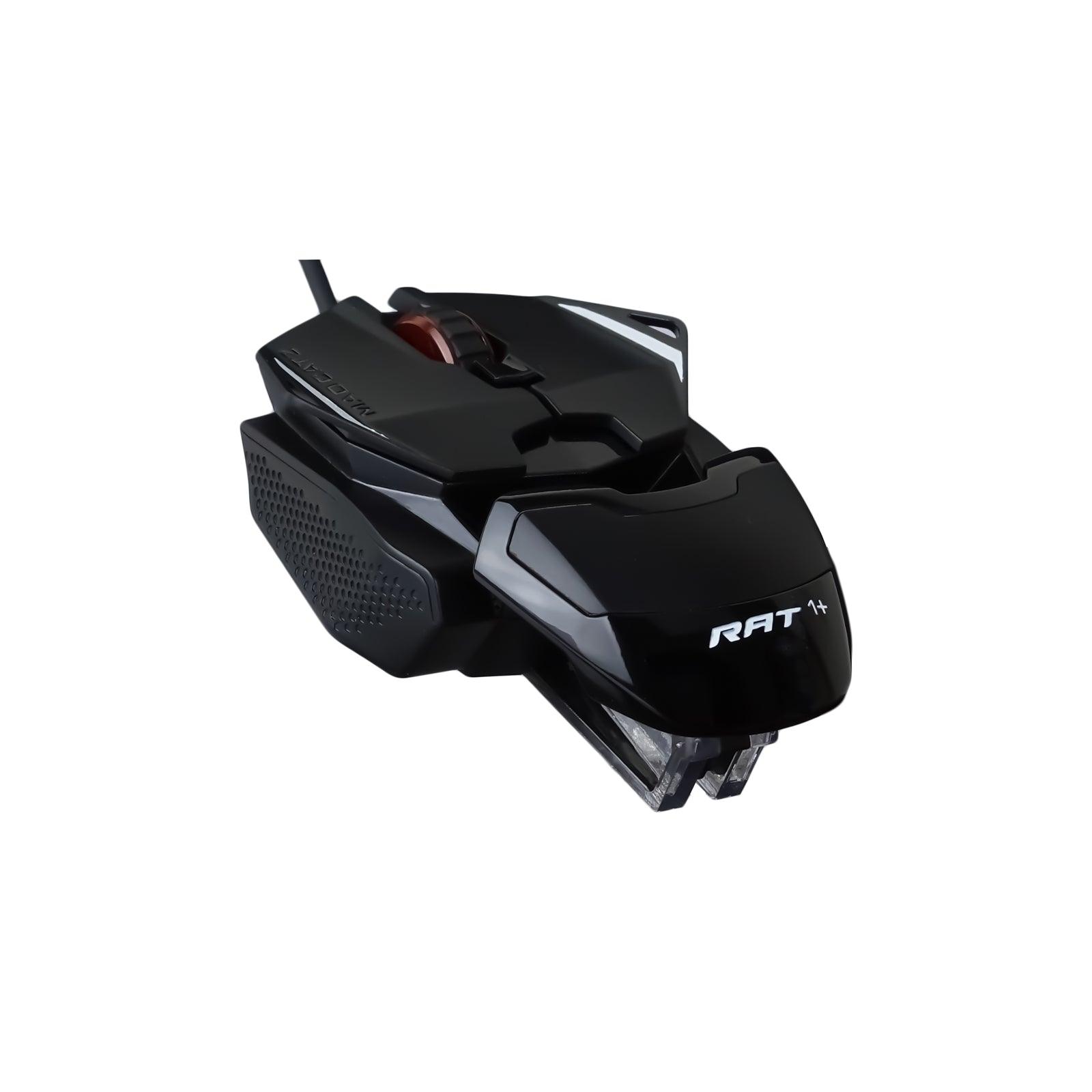 Mad Catz R.A.T. 1+ Gaming Mouse, USB 2.0, Ultra Lightweight at 60g with Adjustable Palm Rest, Ergonomic, Ambidextrous Design, Adjustable up to 2000 DPI with Gaming Grade Optical Sensor, Black