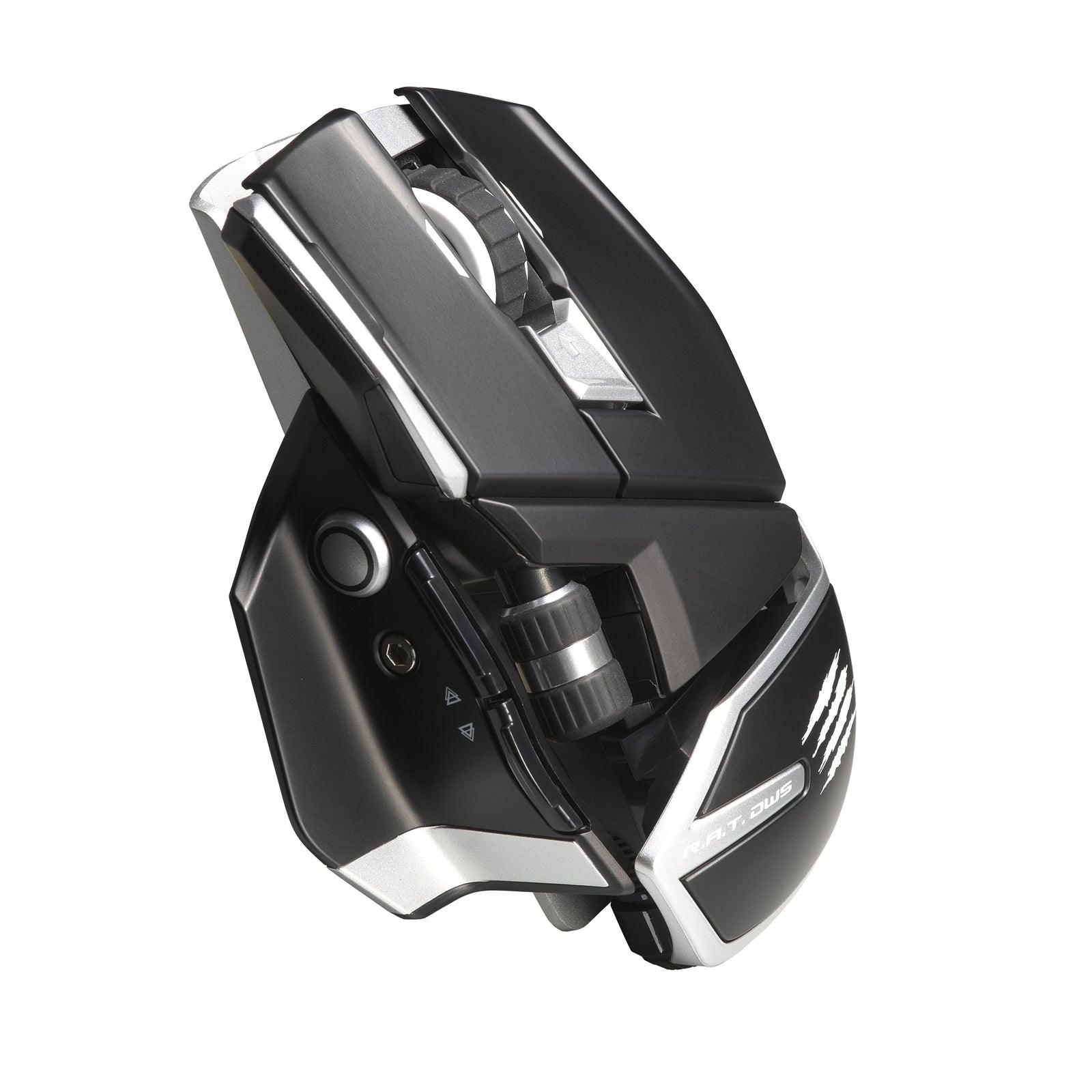 Mad Catz R.A.T. DWS Dual Wireless Gaming Mouse, Switch Between Wireless 2.4GHz and Bluetooth 5.0 Connections, Adjustable 16000 DPI Optical sensor, 16 Programmable Buttons with Customisable Accessories