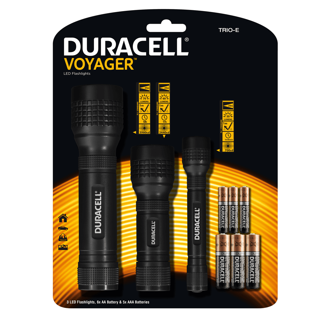 Duracell Voyager 3 Pack Torches