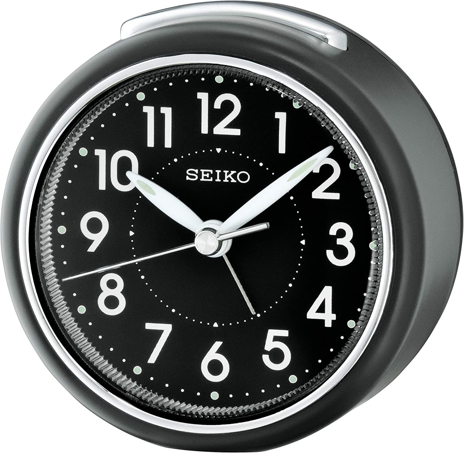 Seiko Beep Alarm Clock with Snooze & Light Black