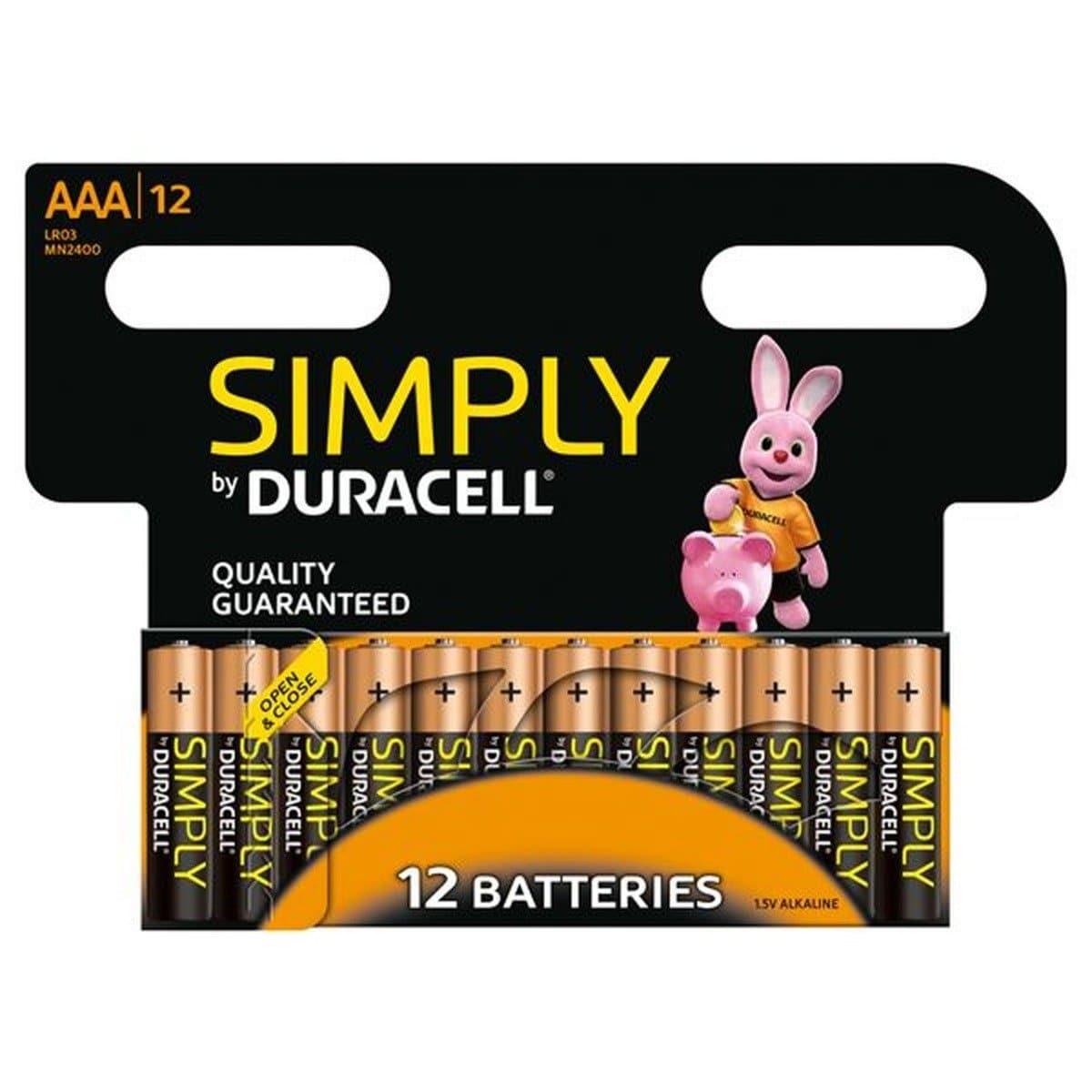 Duracell Simply AAA Alkaline Batteries Battery (Pack of 12) - Gadget Station