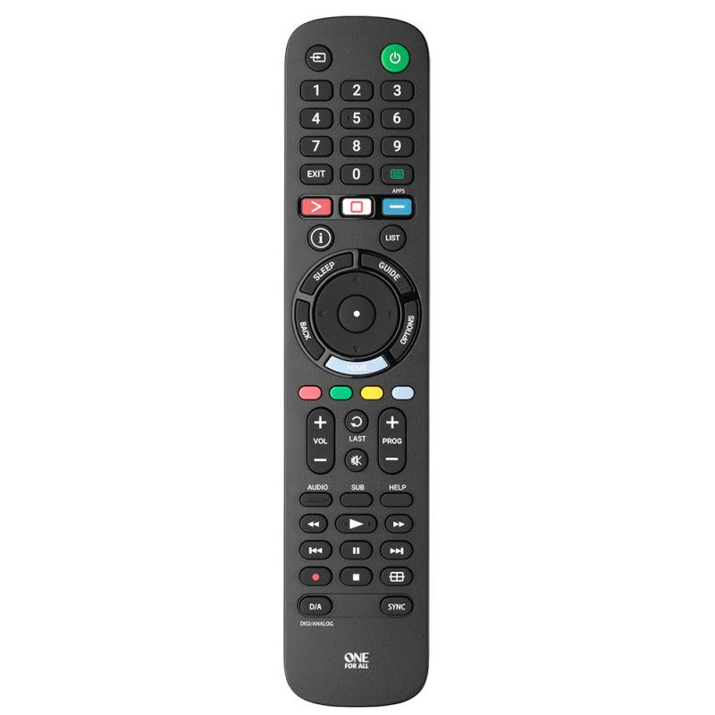 One For All Sony TV remote Works with ALL Sony TVs Learning feature - Ideal TV replacement remote control, black