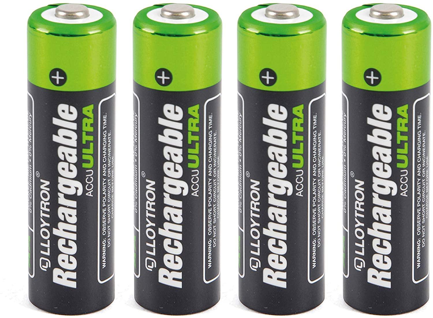 Lloytron NiMH Rechargeable AccuUltra Batteries AA Size 2700mAh 4 Pack