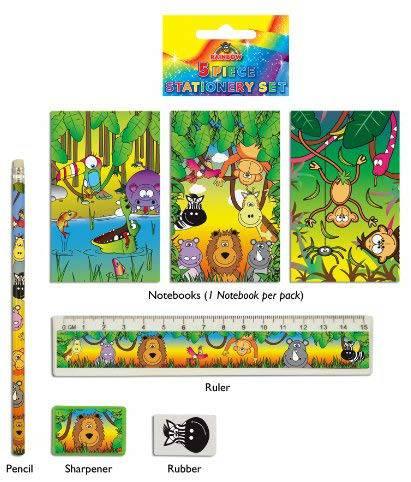 Fun Stationery Set 5 Piece Jungle