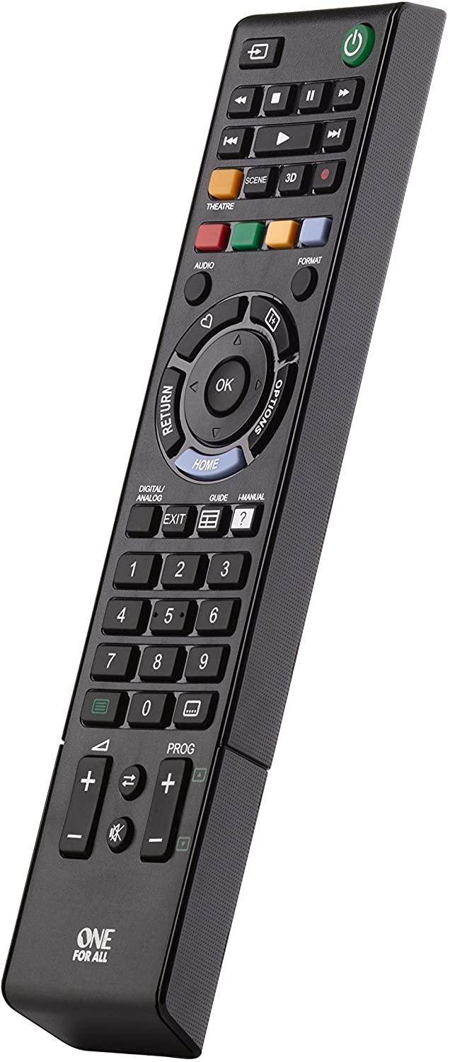 One For All Sony TV Replacement Remote – Works With All Sony Televisions (LED,LCD,Plasma) – Ideal Tv Replacement Remote Control With Same Functions As The Original Sony Remote - Black – URC1912