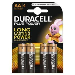 Duracell Plus Power Batteries AA, Pack of 4 Plus Power Long Lasting Power Guaranteed