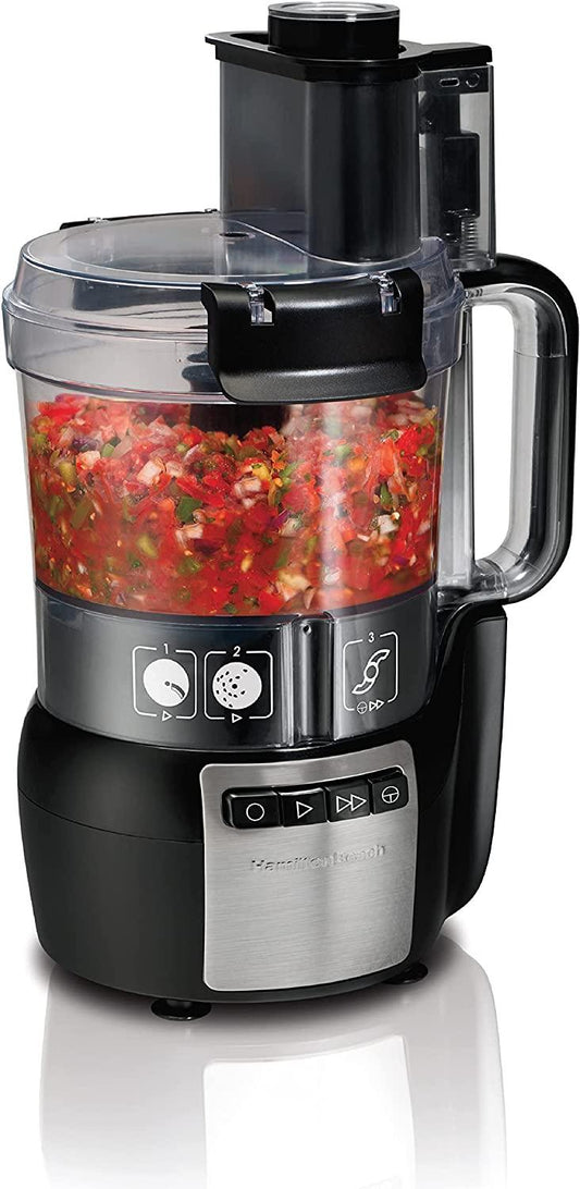 Hamilton Beach Stack & Snap Food Processor, Plastic, 450 W, Black