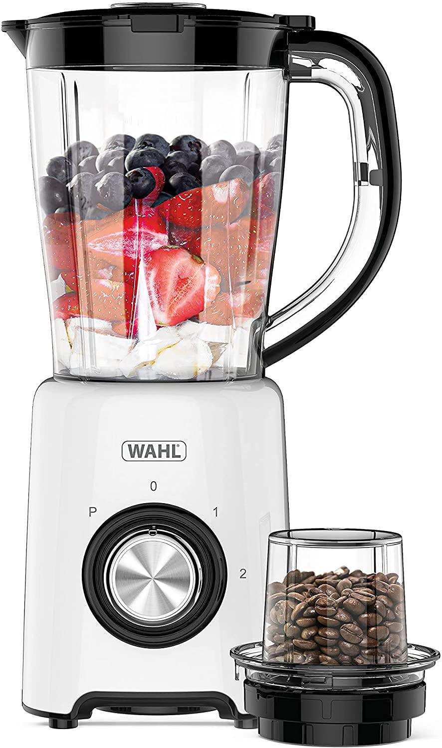 Wahl Table Blender, 1.5 Litre, Plastic Jug, Grinder Attachment, 2 Speed, Pulse Setting, Dishwasher Safe Parts, Easy Clean, Stain Resistant, Make Smoothies Shakes Soups Sauces, Quick Blending