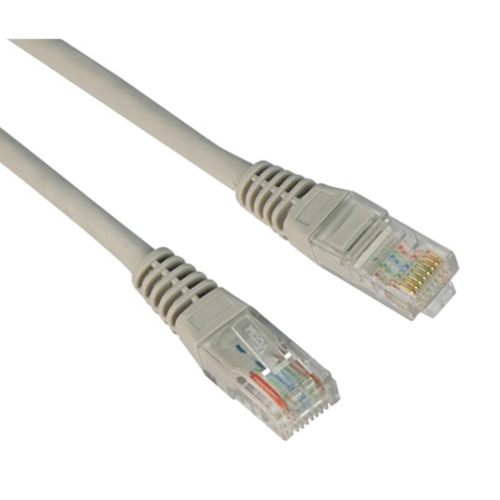 VCOM RJ45 (M) to RJ45 (M) CAT5e 10m Grey Retail Packaged Moulded Network Cable