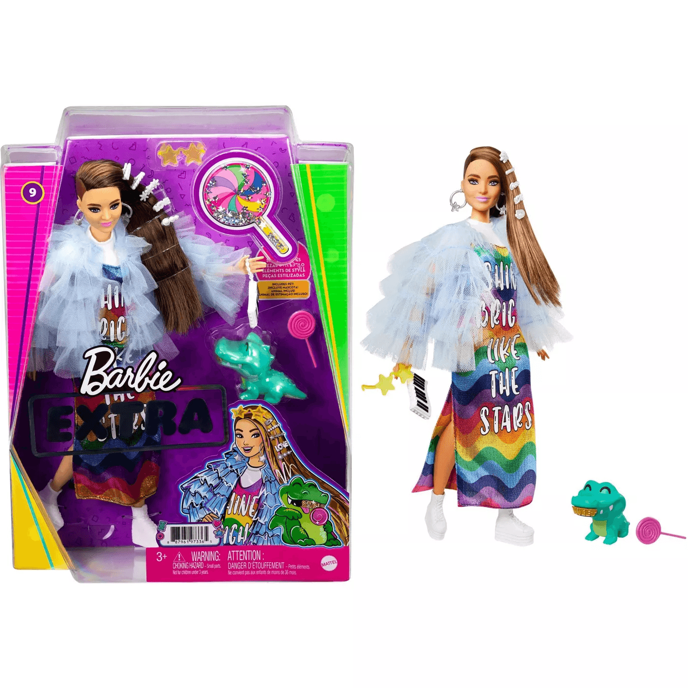 Barbie Extra Doll - Shine Bright Like the Stars Ruffle Coat