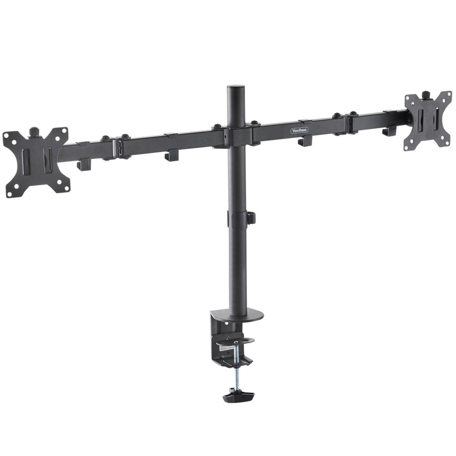VonHaus Double Arm Desk Mount Arm LCD LED Monitor Desk Stand Mount for 13”-32” Screens