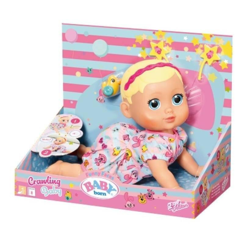 Zapf Creation Baby Born Funny Faces Crawling Interactive Doll 36 Cm - Gadget Station