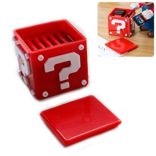 12 in 1 Mario Theme Box Game Card TF Card Holder Storage Box for Nintendo Switch (Red) - Gadget Station