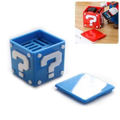 12 in 1 Mario Theme Box Game Card TF Card Holder Storage Box for Nintendo Switch (Blue) - Gadget Station