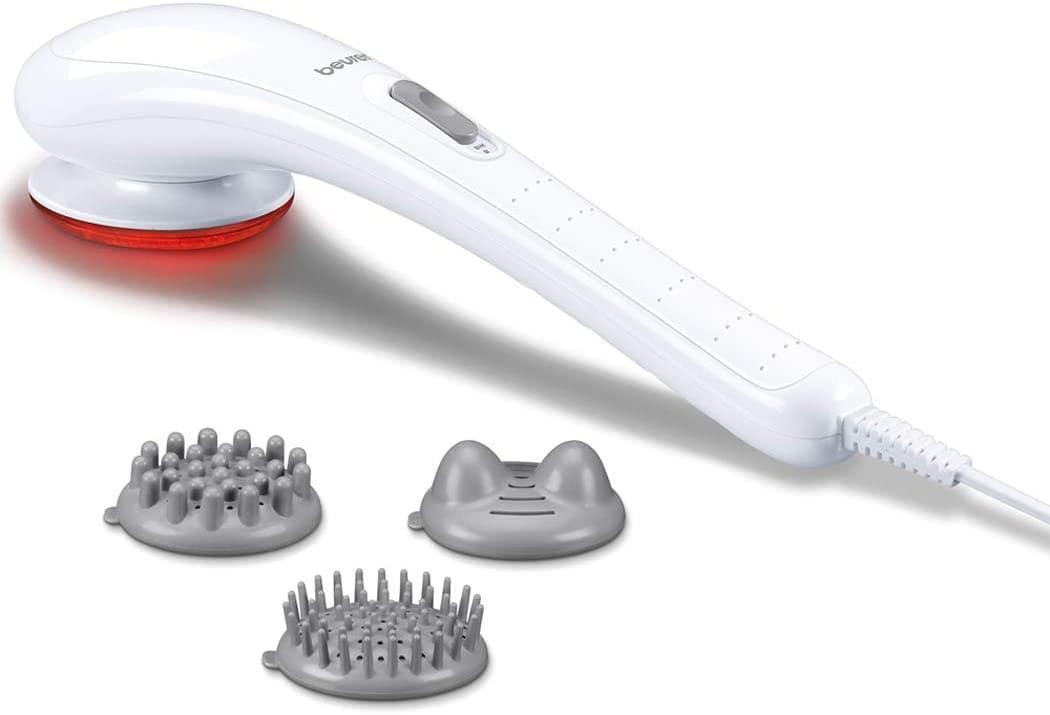 Beurer MG21 Infrared Massager | Soothing vibration massage for your back and shoulders | Easy-reach design | 3 massage-varying attachments | Optional infrared heat function