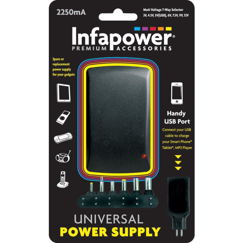 Infapower 2250mA 7-Way Universal Power Supply AC/DC Adaptor