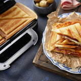 Breville Ultimate Deep Fill Toastie Maker, 2 Slice Sandwich Toaster, Removable Non-Stick Plates, Stainless Steel, Black