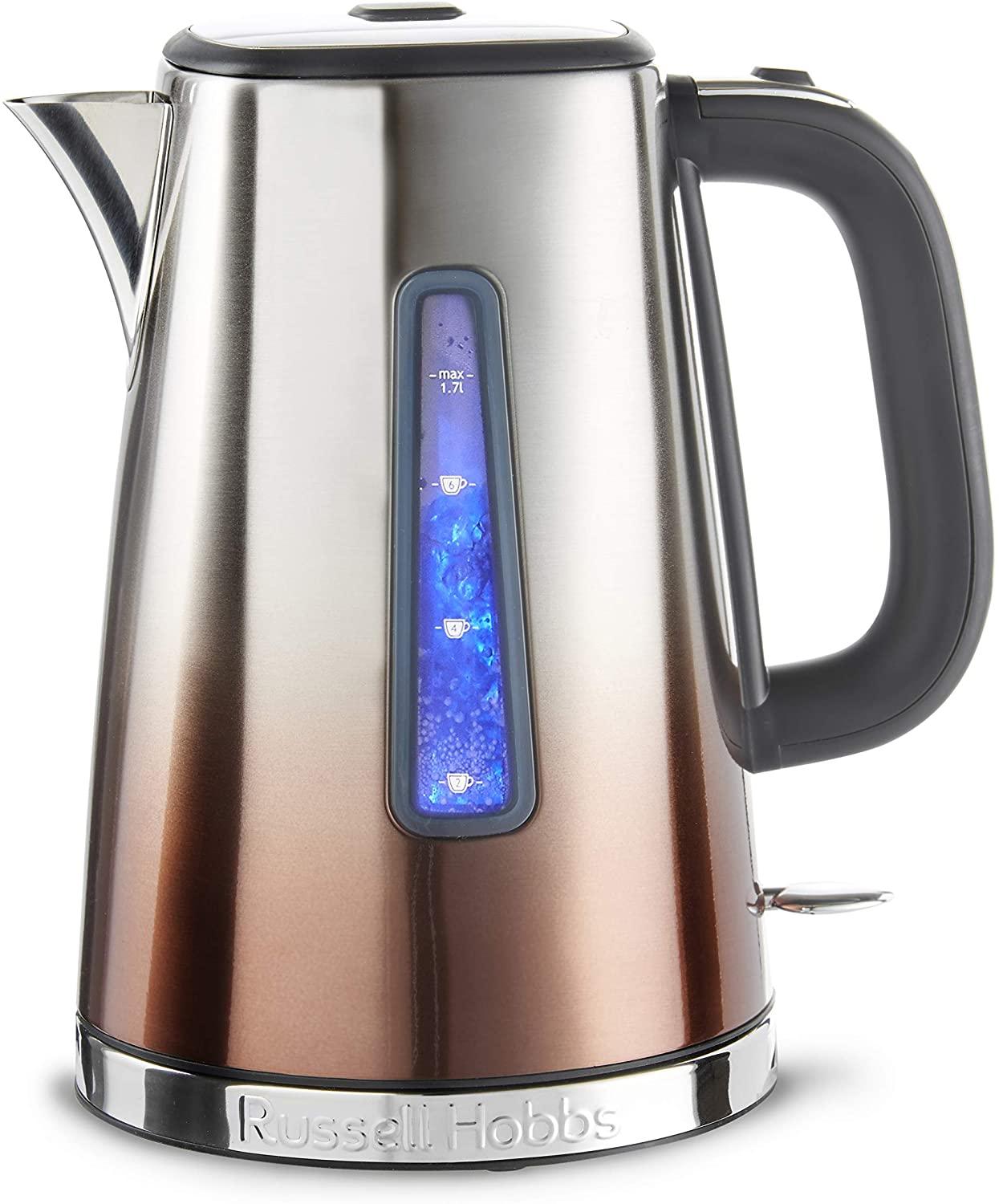 Russell Hobbs Eclipse Polished Stainless Steel and Copper Sunset Ombre Electric Kettle, 3000 W, 1.7 Litre