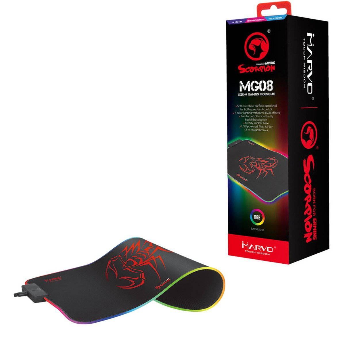 Marvo Scorpion MG08 RGB LED Medium Gaming Mouse Pad - Gadget Station