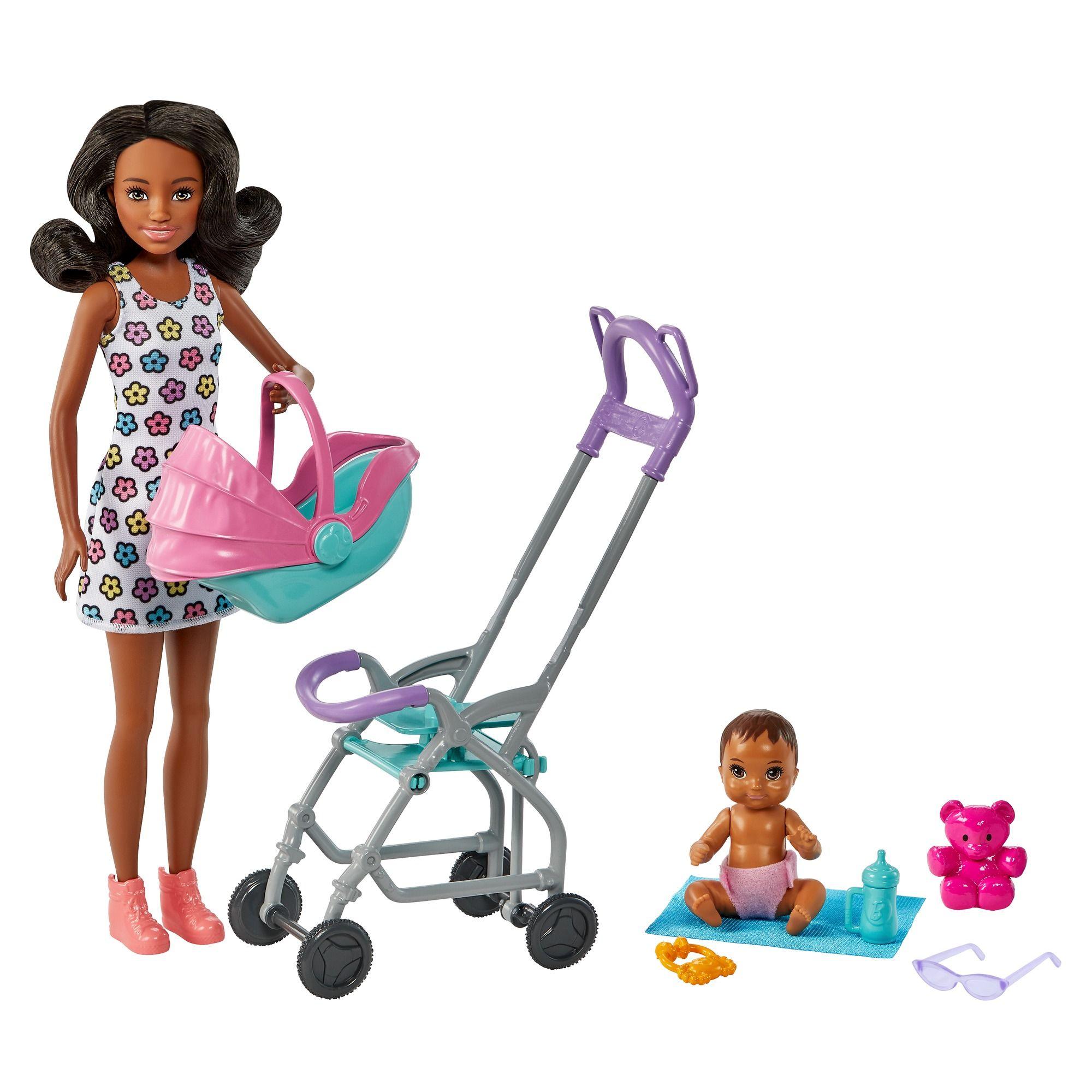 Barbie Skipper Babysitters Curly Black Hair Doll & Playset