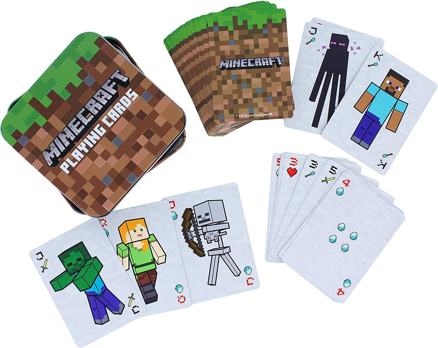 Playing Cards | Includes Collectors Embossed Storage Tin Idea For Minecraft Fans - Gadget Station