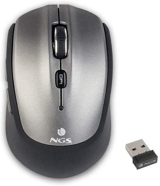 NGS FRIZZDUAL - Wireless Mouse Compatible with Bluetooth 2.4, Optical Mouse with 5 Buttons Frizz BT grey