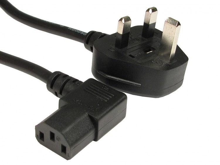 UK Mains to Right-Angled IEC C13 Kettle 1.8m Black OEM Power Cable