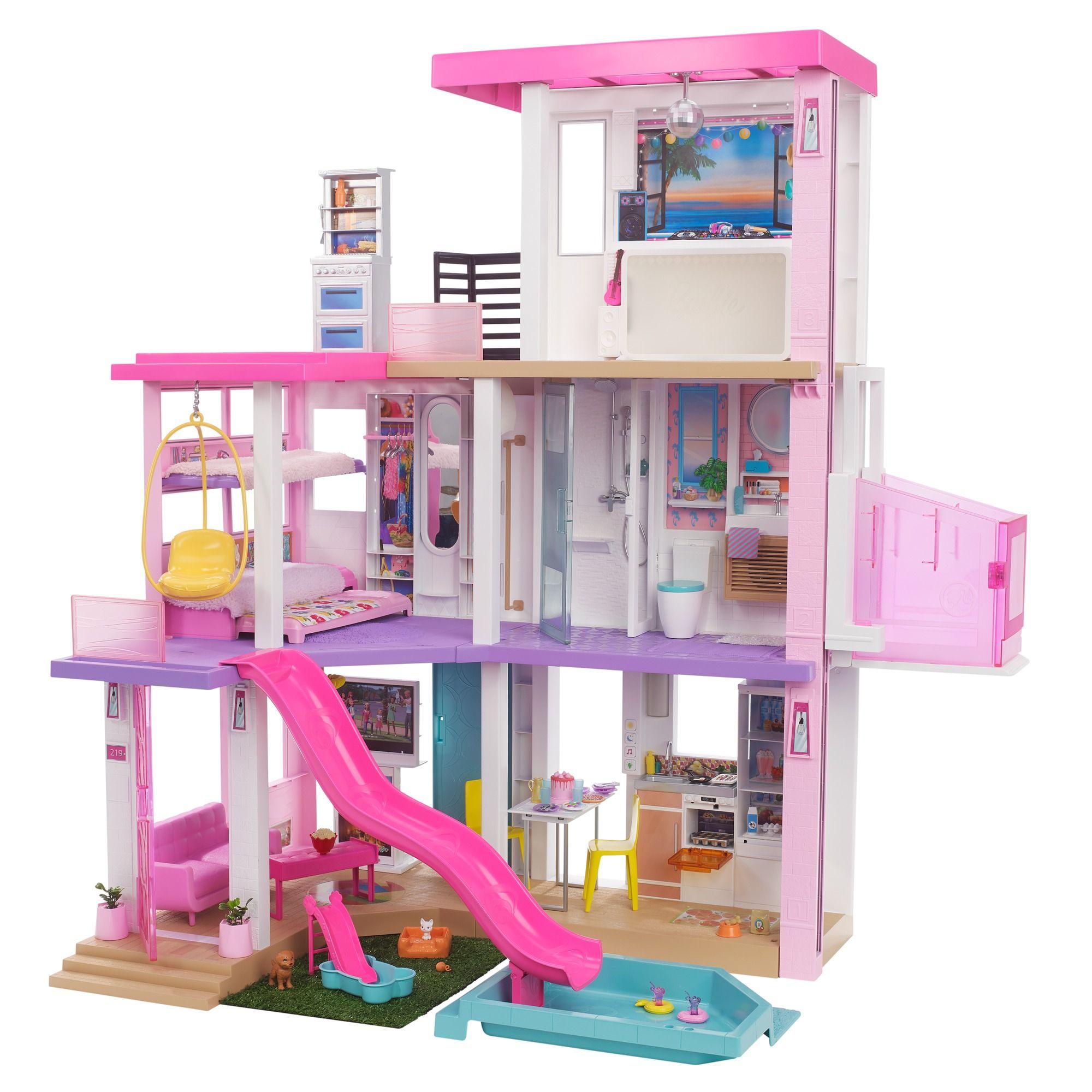 Barbie DreamHouse Dollhouse with Pool, Slide, Elevator, Lights & Sounds 3.75'