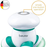 Beurer MG16 Mini Massager - Green | Ergonomic Hand-held Vibration Massager | Battery Operated for use Anywhere | Easy Massage aplication for Your Neck, Back, arms and Legs