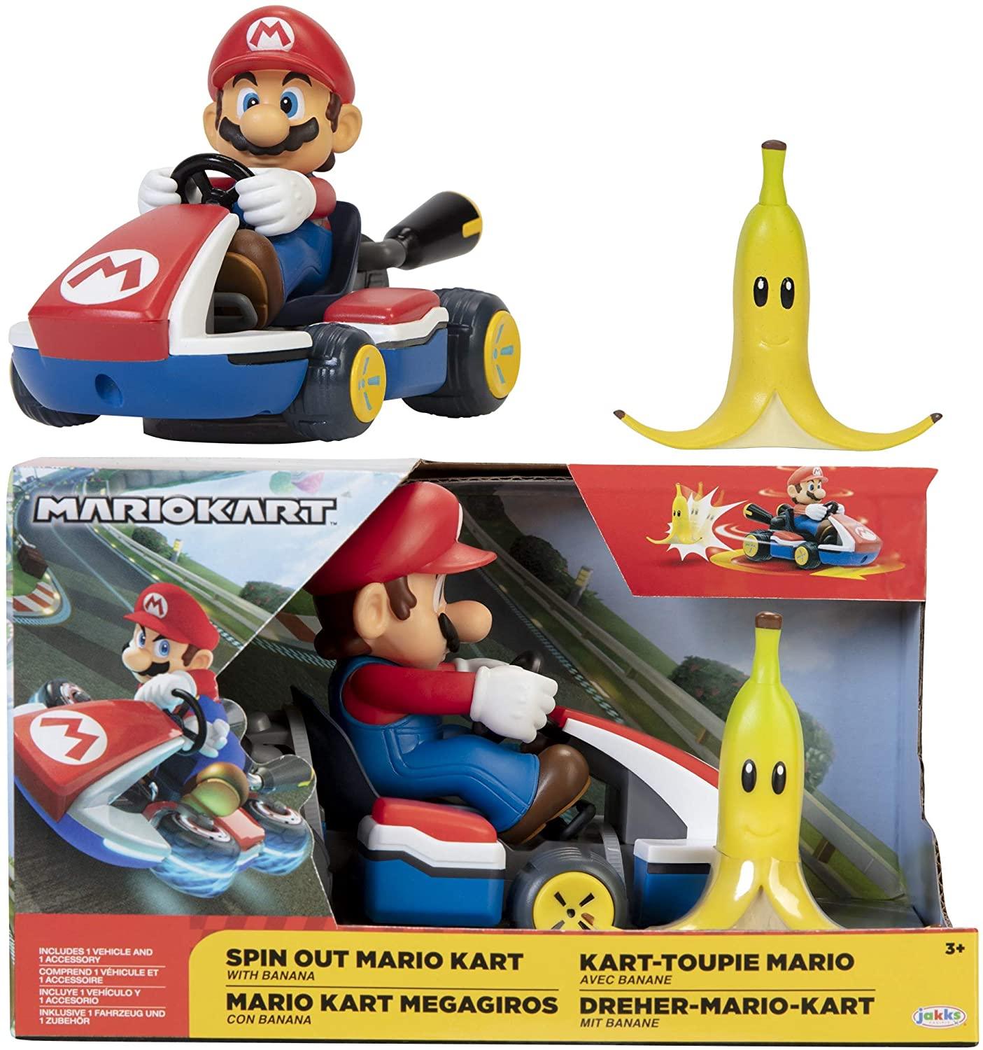 Super Mario Spin Out 2.5" Mariokart Mario Racer Vehicle
