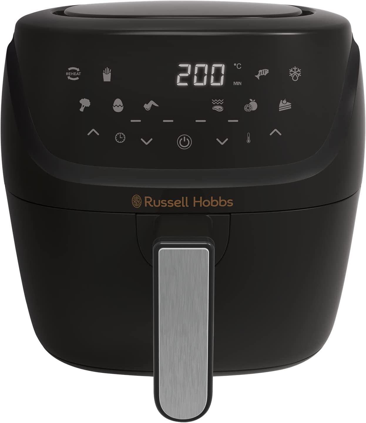 Russell Hobbs SatisFry Medium Digital Air Fryer, Energy Saving Airfryer with 10 Cooking Functions including Bake, Grill and Dehydrate, 4 Litre Capacity, Black