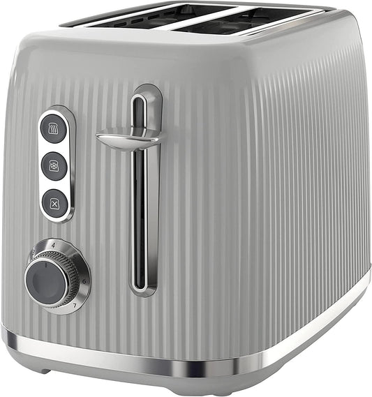 Breville Bold Ice Grey 2-Slice Toaster with High-Lift & Wide Slots | Grey & Silver Chrome