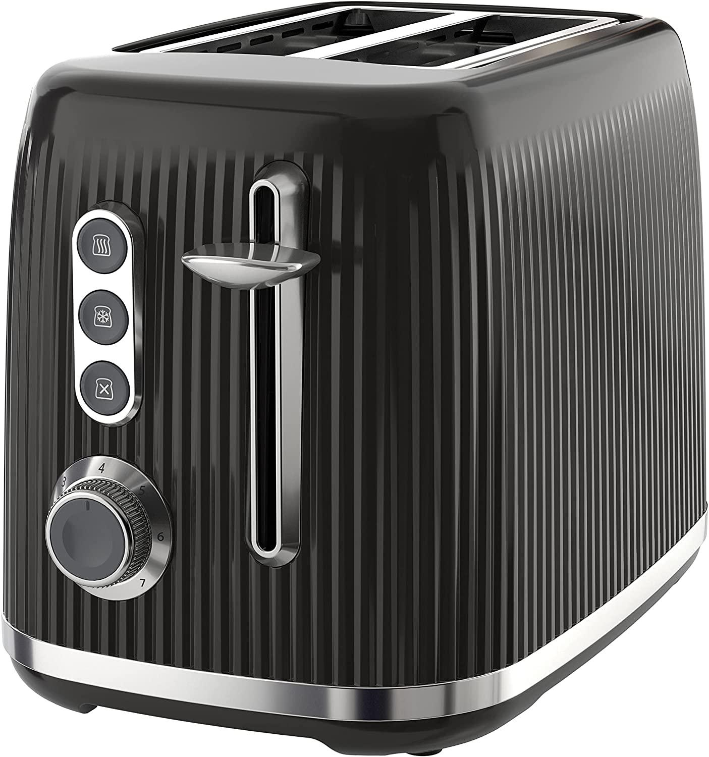 Breville Bold Black 2-Slice Toaster with High-Lift and Wide Slots | Black and Silver Chrome