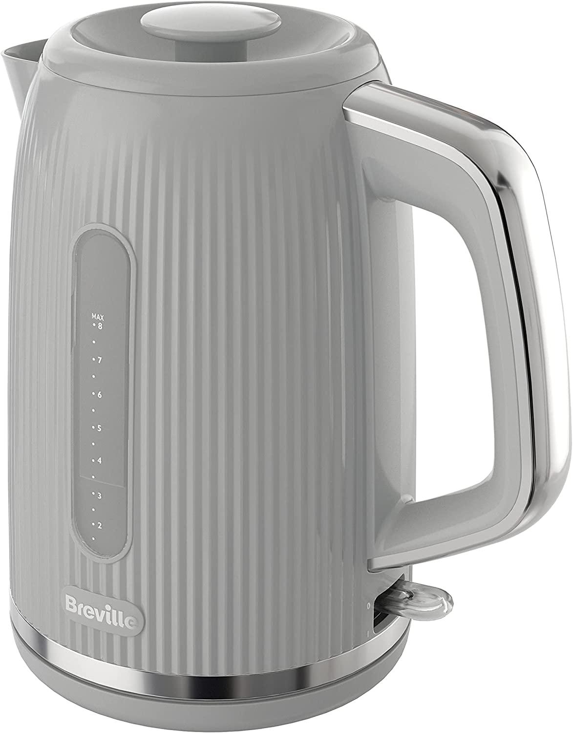 Breville Bold Ice Grey Electric Kettle | 1.7L | 3kW Fast Boil | Grey & Silver Chrome