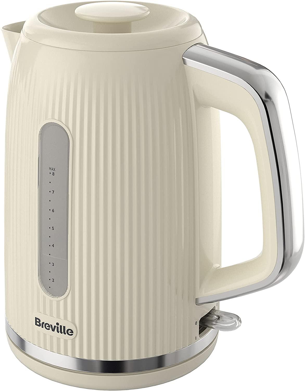 Breville Bold Vanilla Cream Electric Kettle | 1.7L | 3kW Fast Boil | Cream & Silver Chrome