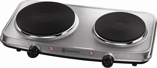 Russell Hobbs 2 Plate Mini Hot Plate Hob 1500 W Stainless Steel