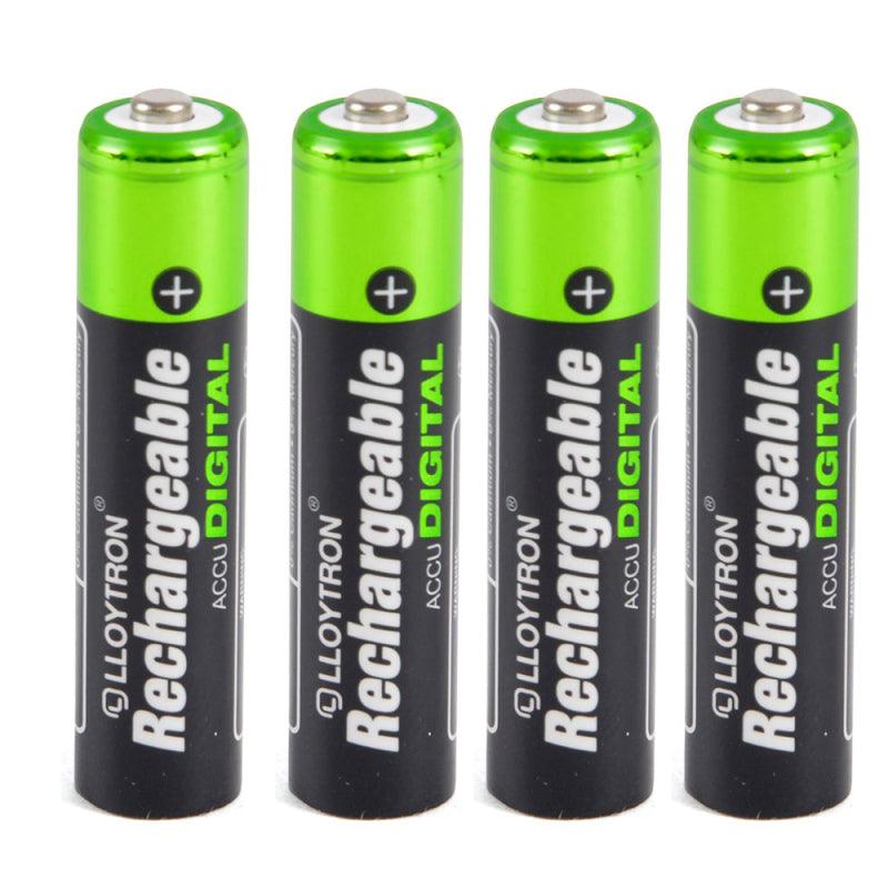 LLOYTRON NiMH Rechargeable AccuDigital Batteries AAA Size 900mAh 4 Pack