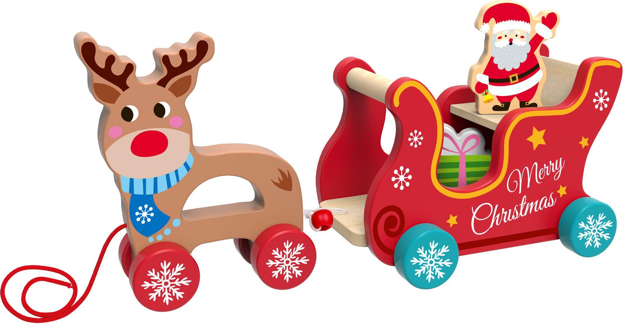 Wooden Reindeer Cart