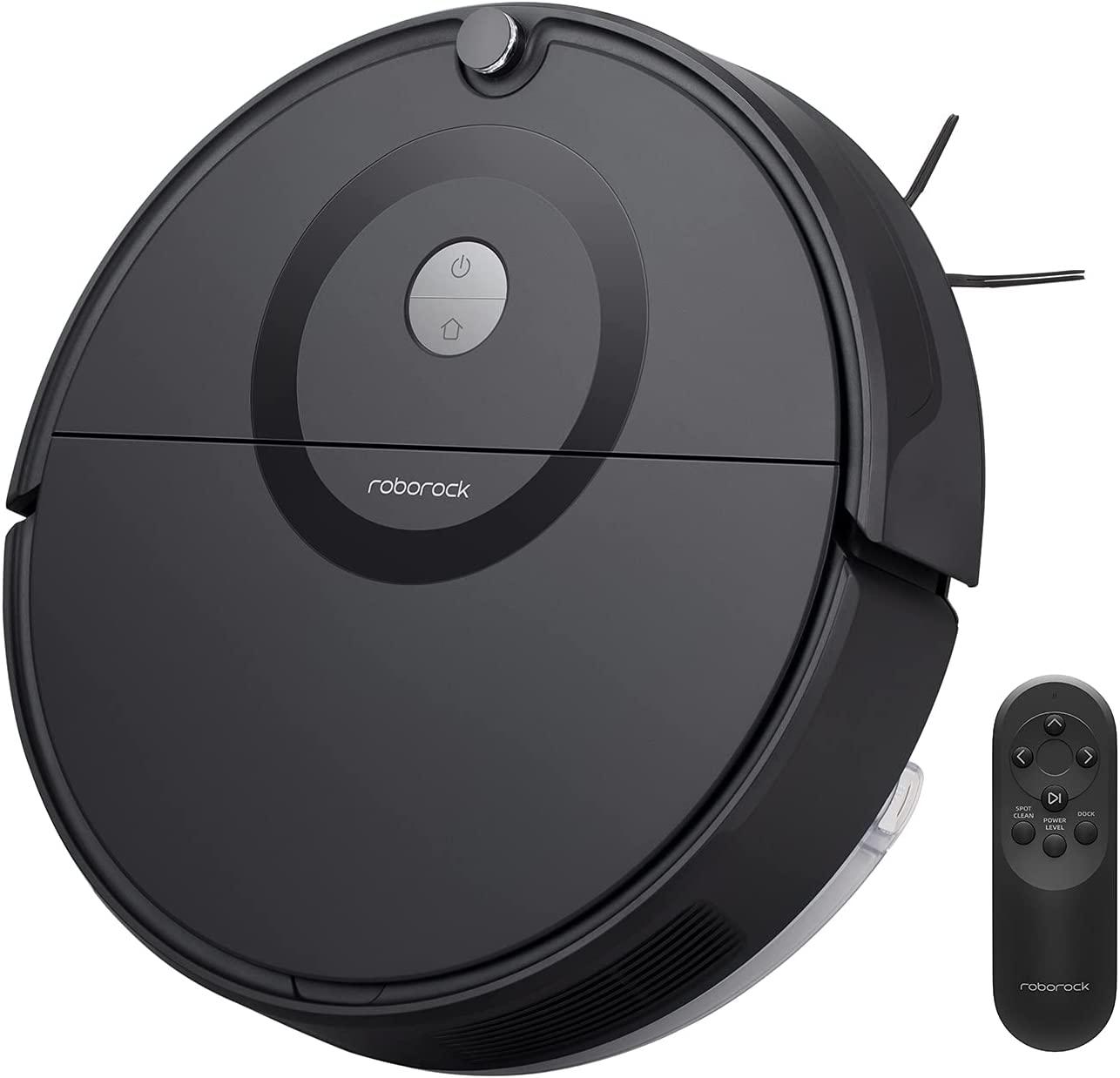 Xiaomi Roborock E5 Mop Robot Vacuum and Mop, Self-Charging Robotic Vacuum Cleaner, 2500Pa Strong Suction, Wi-Fi Connected, APP Control, Works with Alexa, Ideal for Pet Hair, Carpets, Hard Floors (Black)