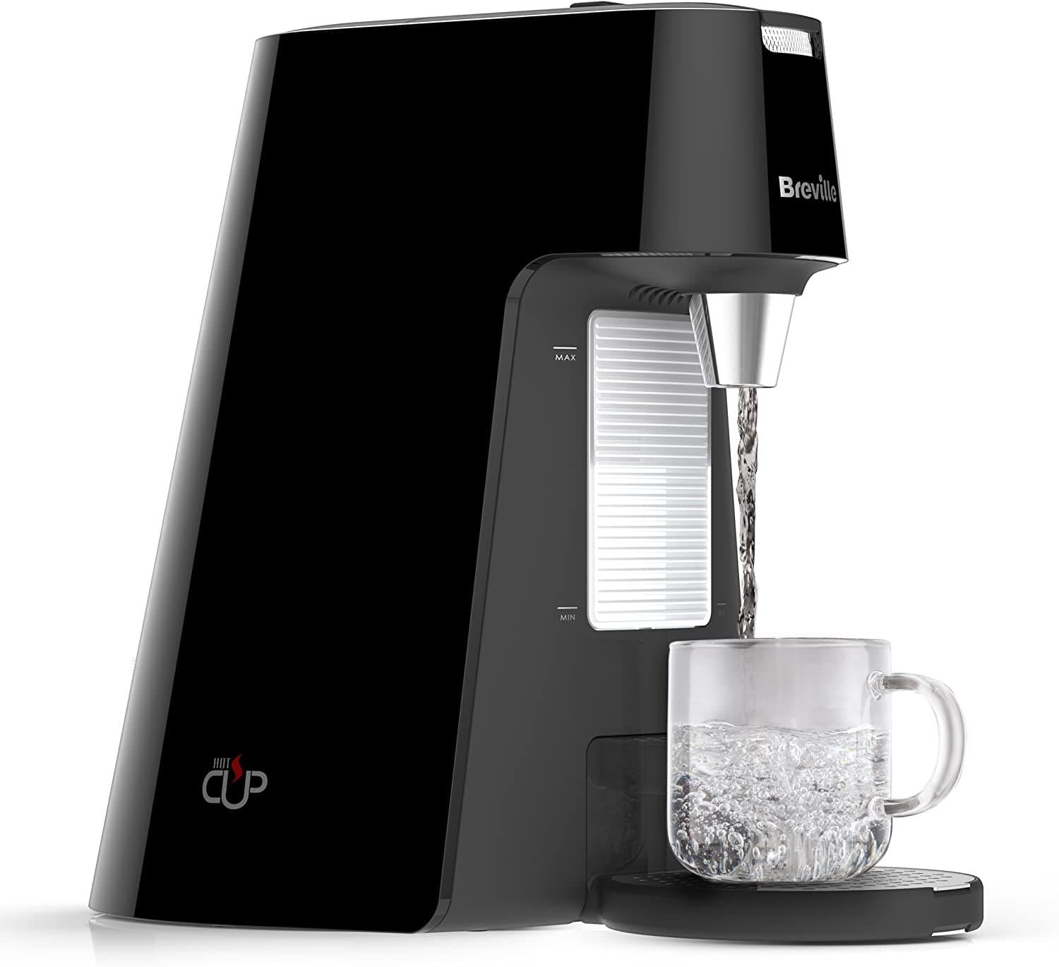 Breville HotCup Hot Water Dispenser, 3 KW Fast Boil, Adjustable Cup Height, 1.7 Litres, Gloss Black