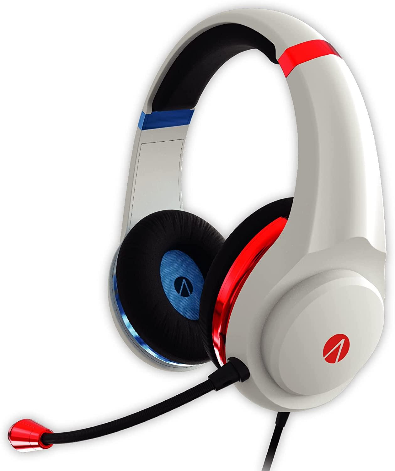 STEALTH Red and Blue Neon Over Ear Gaming Headset PS4/PS5, XBOX, Nintendo Switch, PC with Flexible Mic, 3.5mm Jack, 1.5m Cable, Lightweight, Comfortable and Durable