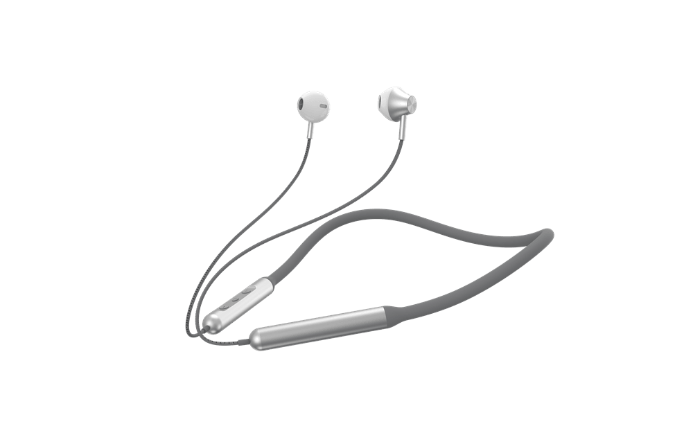 Devia Bluetooth Magnetic HD Earphones Silicone Neckband Grey & Silver