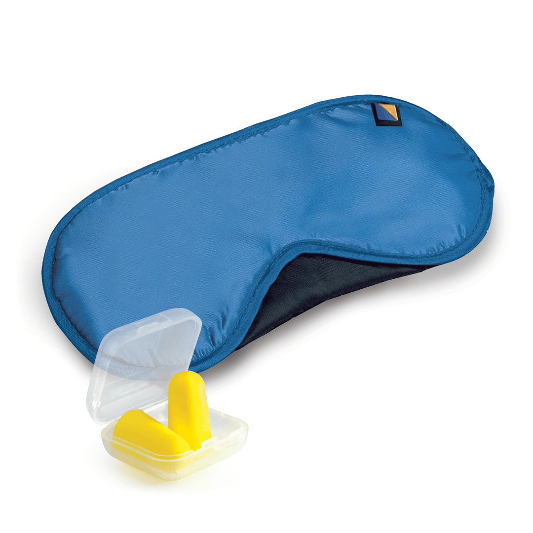 Travel Blue Eye Mask and Ear Plugs - Blue